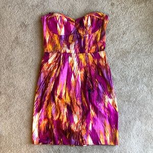Bisou Bisou 8 Strapless Watercolor Dress